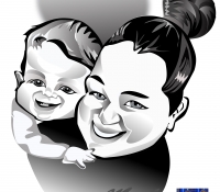 grandmotherandgrandsonheartcaricature