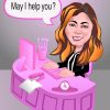 Beth - Working in pink Caricature Art