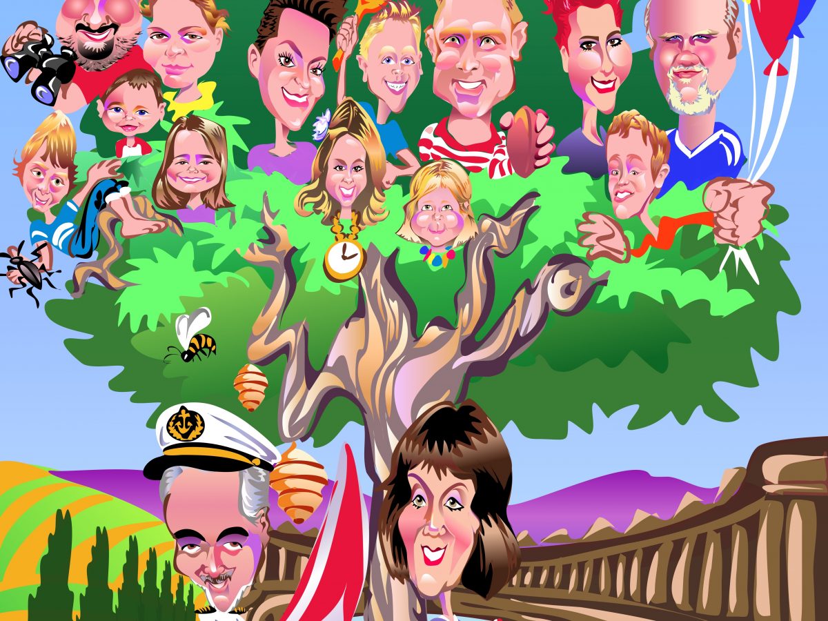 Family Reunion Caricatures For Parties in Denver, CO | Mark Hall 