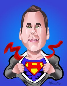 Jack S. Super Hunk Caricature Art