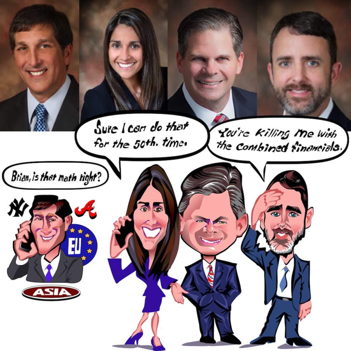 Team & Group Caricatures in Denver, CO | Mark Hall Caricature Art Inc