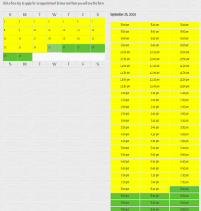 Onlne Appointment Date and Time